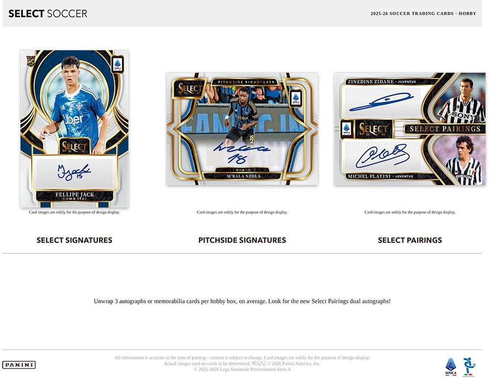 2025-26 Panini Select Serie A Soccer Hobby Box 4/30入荷 ｜カード