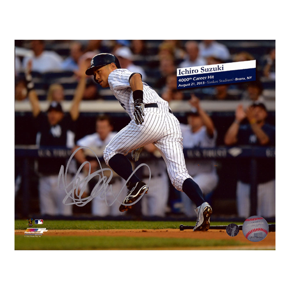  4000ܰǵǰ ľɮե 8x10 (Ichiro Suzuki Autographed 8x10 Photo New York Yankees 4000th Hit IS Holo Stock) 12/22