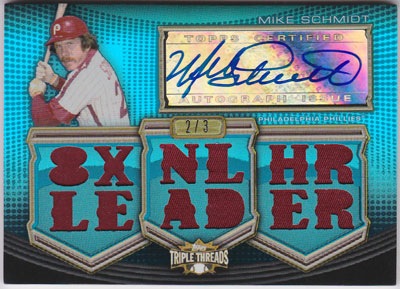 ޥߥå 2010 Topps Triple Threads Jersey Auto 2/3 Mike Schmidt