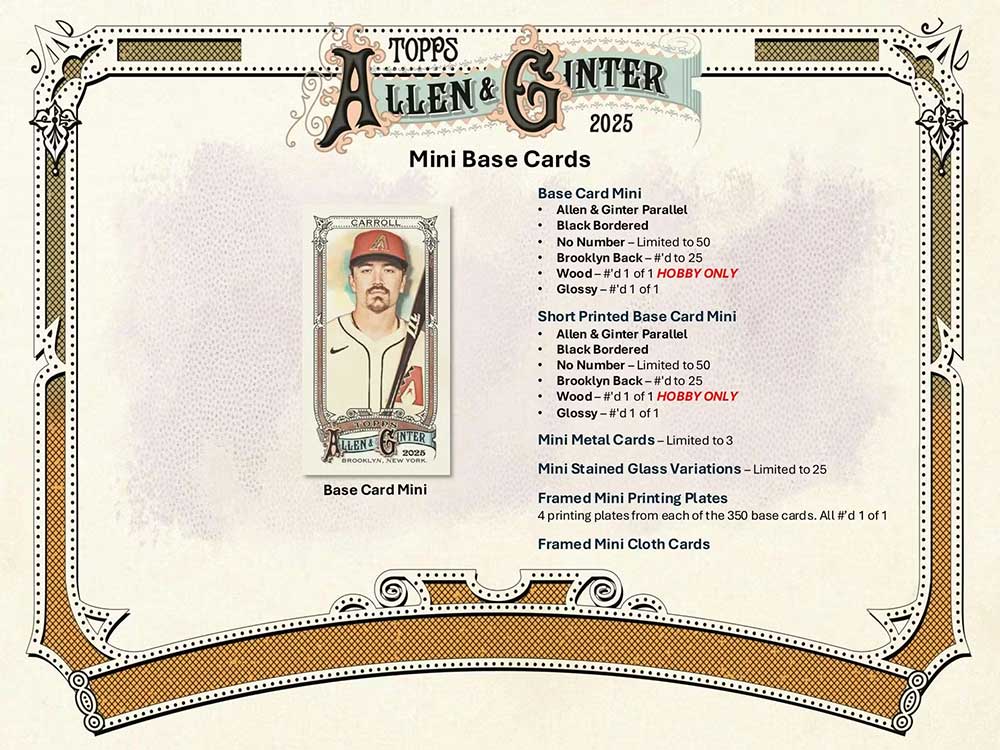 MLB 2025 Topps Allen & Ginter Baseball Hobby Box 12/4入荷 ｜カード