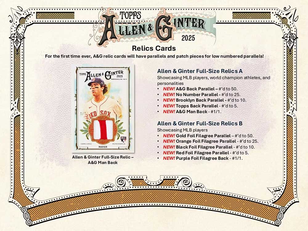 MLB 2025 Topps Allen & Ginter Baseball Hobby Box 12/4入荷 ｜カード