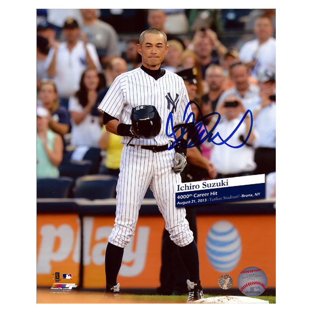  4000ܰǵǰ ľɮե 8x10 (Ichiro Suzuki Autographed 8x10 Photo New York Yankees 4000th Hit IS Holo Stock) 12/22