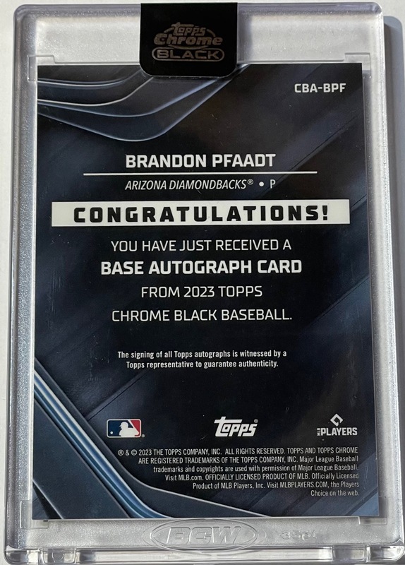 ブランドン・ファート/Brandon Pfaadt 2023 Topps Chrome Black ブランドン・ファート/Brandon Pfaadt 2023 Topps Chrome Black