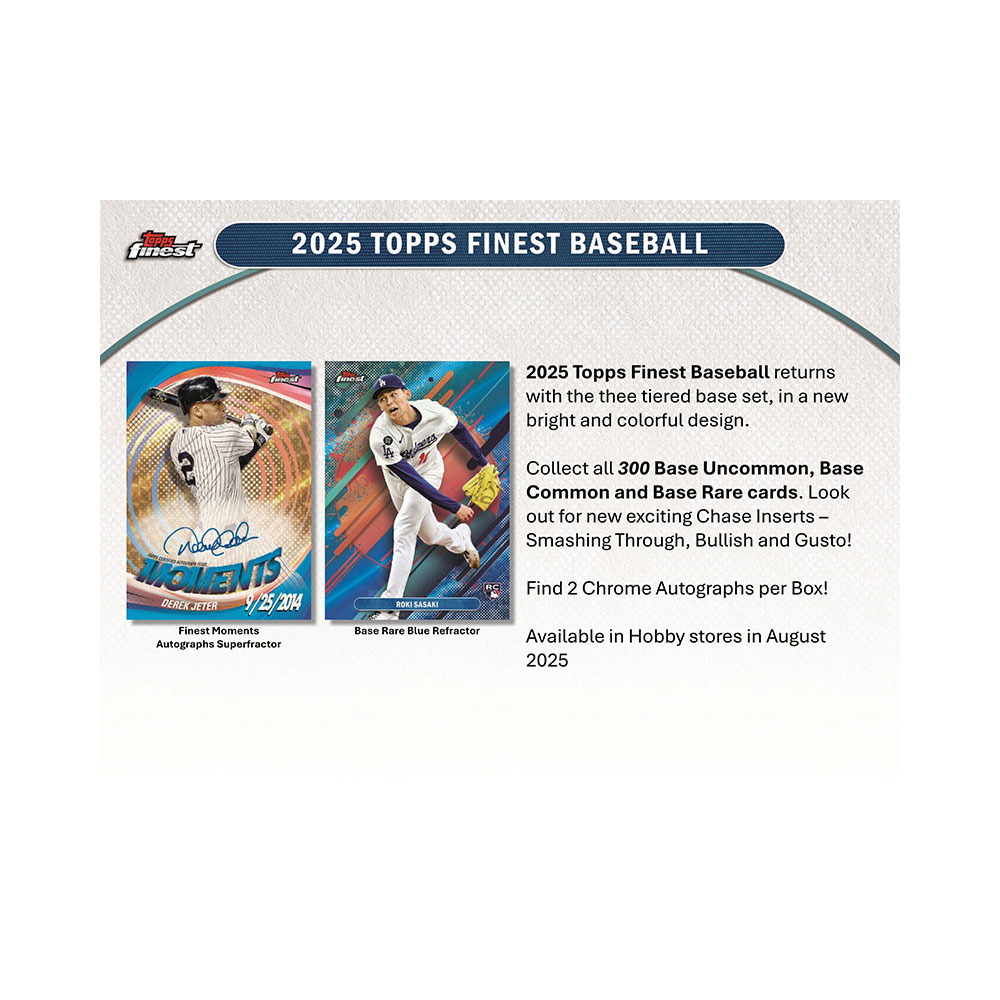 MLB 2025 Topps Finest Baseball Hobby Box 8/13入荷 ｜カード