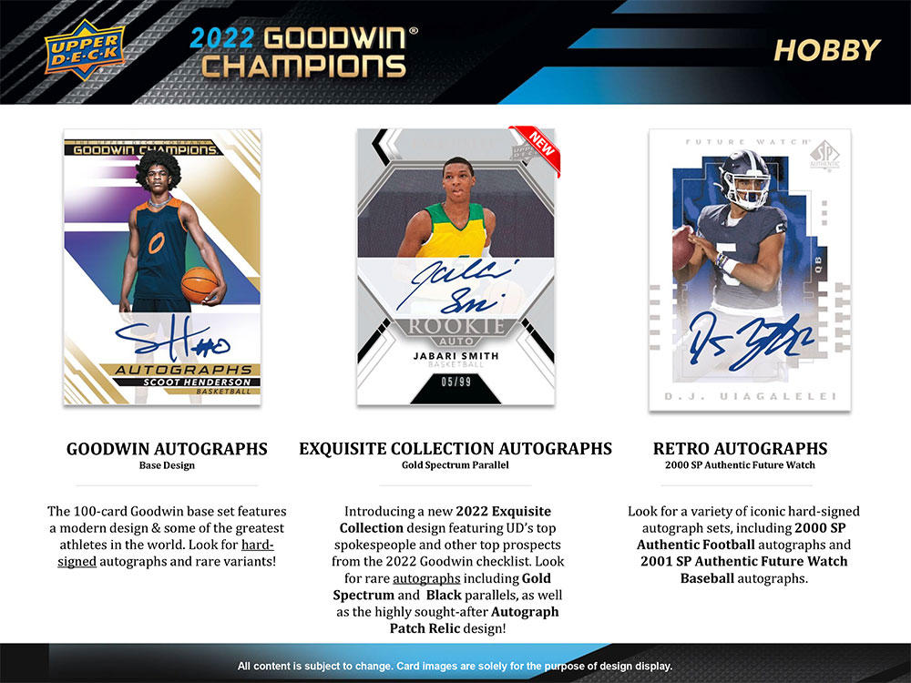 2022 Upper Deck Goodwin Champions Trading Cards Box