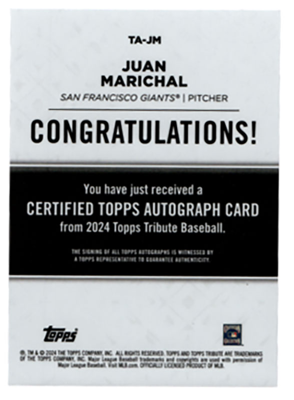 フアン・マリシャル/Juan Marichal 2024 Topps Tribute auto 86/99
