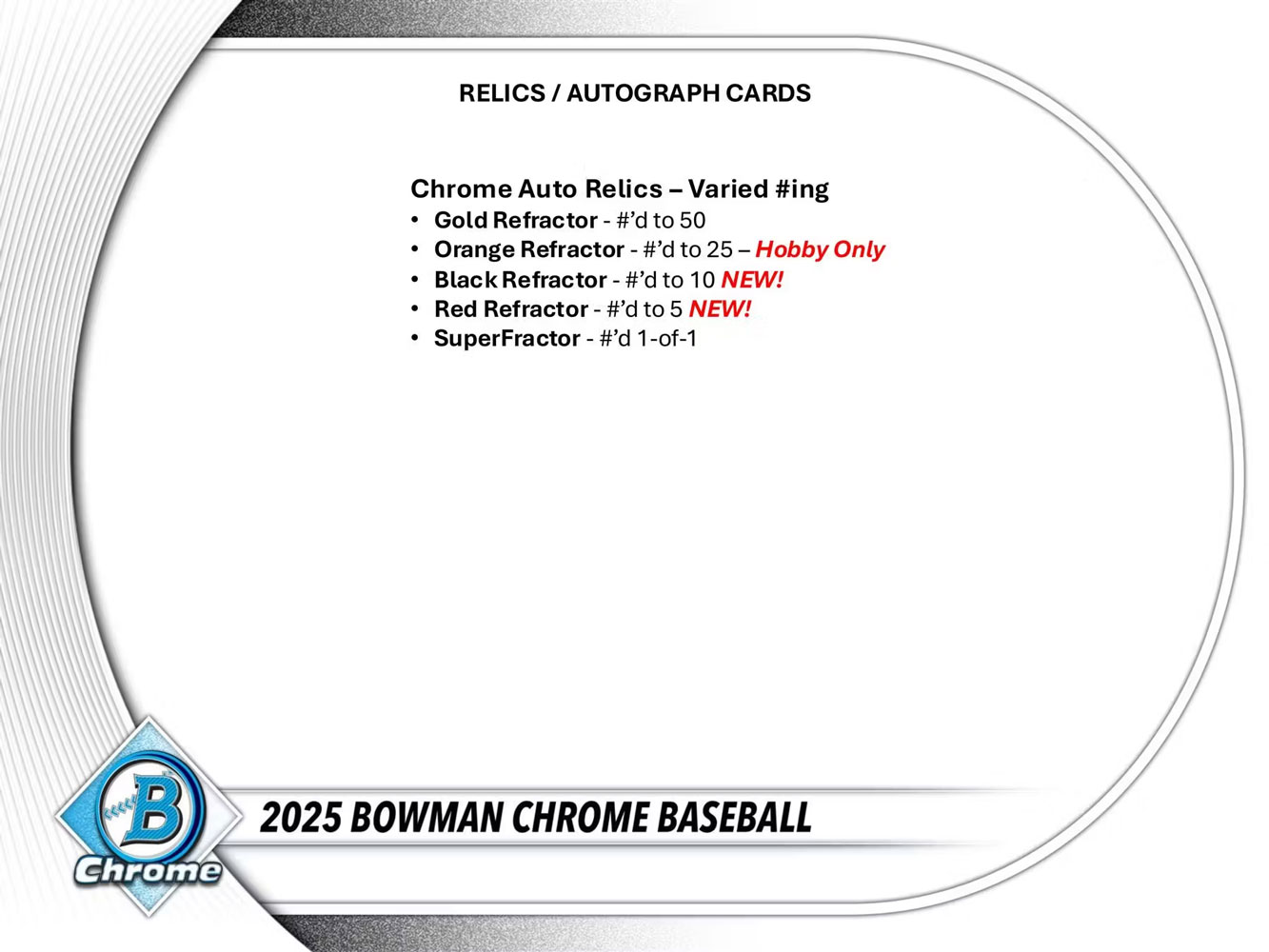 MLB 2025 Topps Bowman Chrome Baseball Hobby Box 10/4入荷