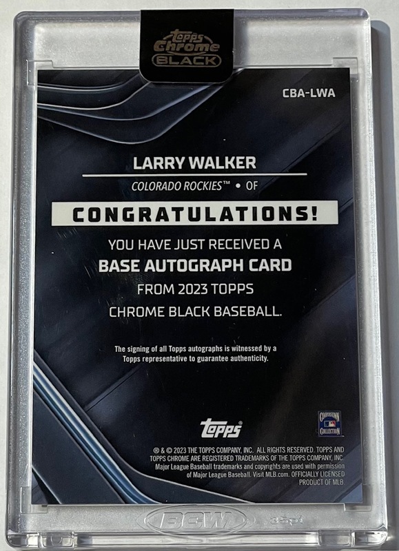 ラリー・ウォーカー/ Larry Walker 2023 Topps Chrome Black Auto Gold