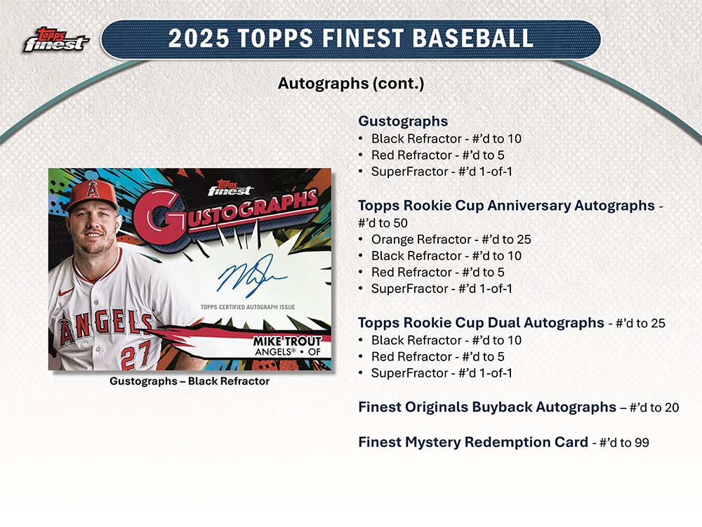 その他 TOPPS FINEST 2025 Topps Finest Baseball Hobby Box (2 Chrome Autos)