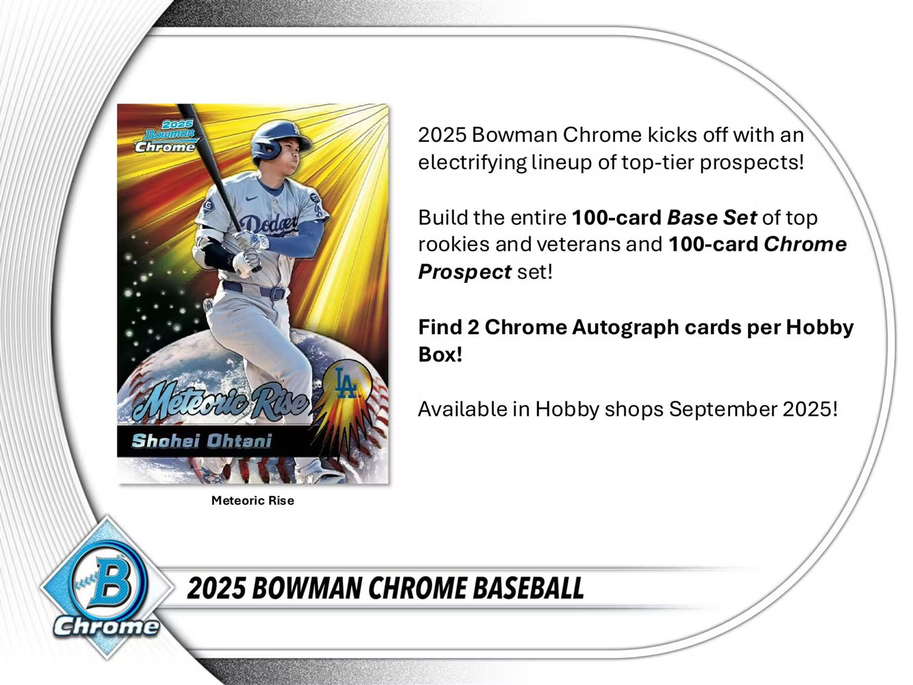 MLB 2025 Topps Bowman Chrome Baseball Hobby Pack 10/4入荷