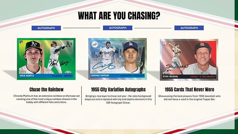 予約)MLB 2025 Topps Chrome Platinum '55 Baseball Hobby Box 6/6発売