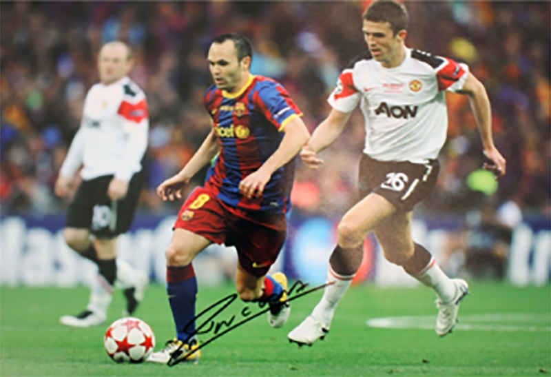 アンドレス・イニエスタ 直筆サインフォト FCバルセロナ 2011