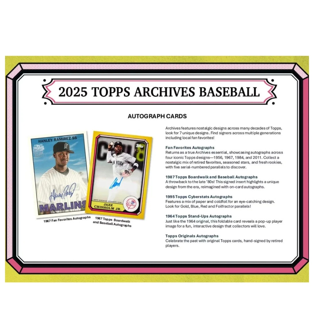 MLB 2025 Topps Archives Baseball Hobby Box 12/16入荷！店頭販売中