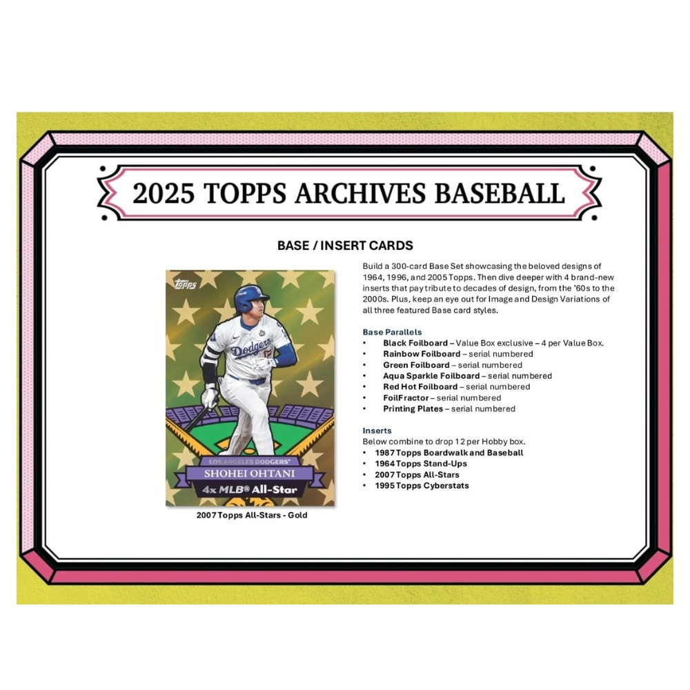 MLB 2025 Topps Archives Baseball Value Box 12/19入荷！ ｜カード