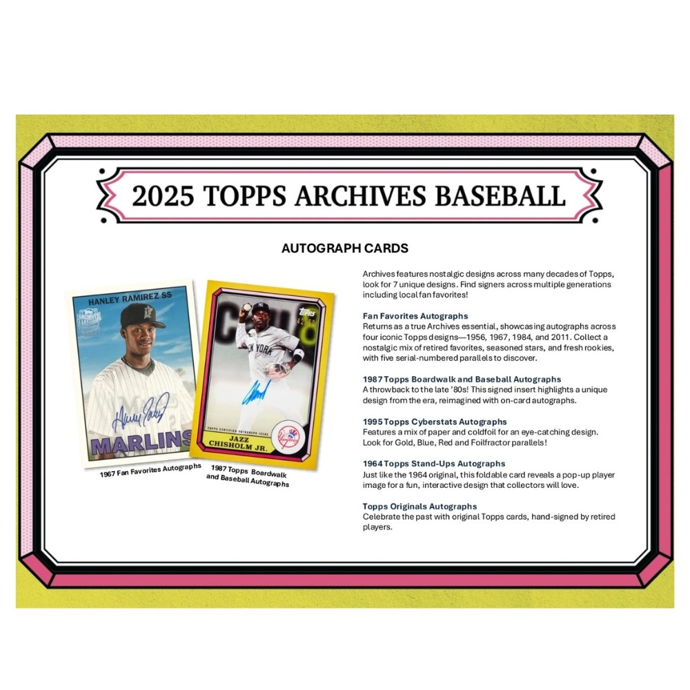 MLB 2025 Topps Archives Baseball Value Box 12/19入荷 ｜カード
