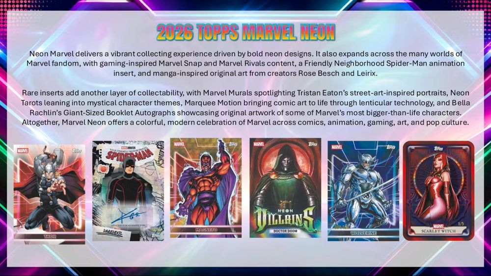 2026 Topps Neon Marvel Hobby Box 10/18より店頭販売中 ｜カード