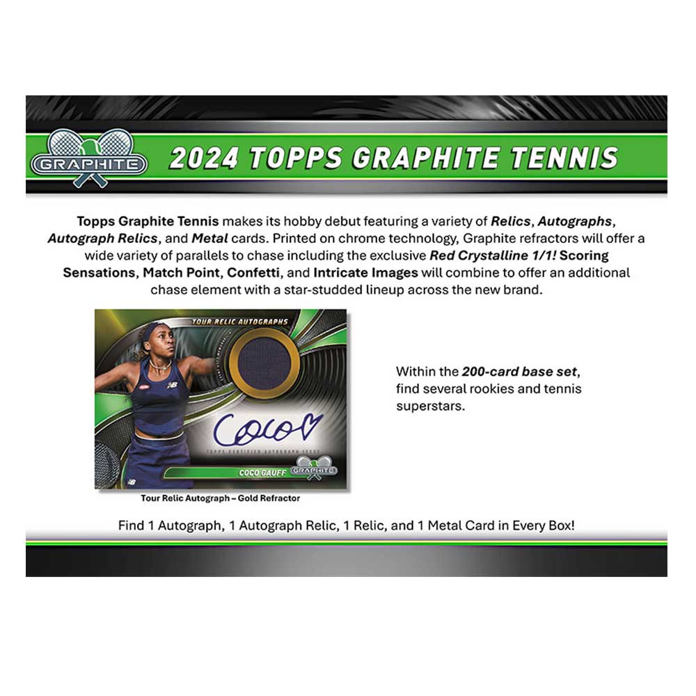 テニス 2024 Topps Graphite Tennis Card Box 1/6入荷 ｜カード