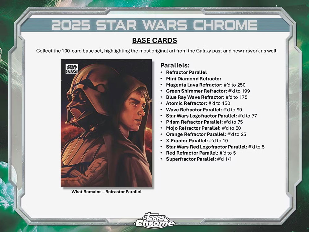 2025 Topps Star Wars Chrome Galaxy Hobby Box 12/16入荷！ ｜カード