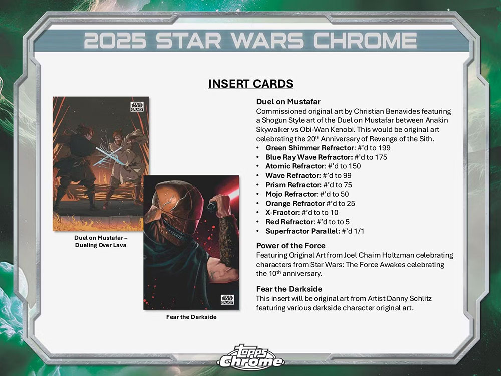 2025 Topps Star Wars Chrome Galaxy Hobby Box 12/16入荷！ ｜カード