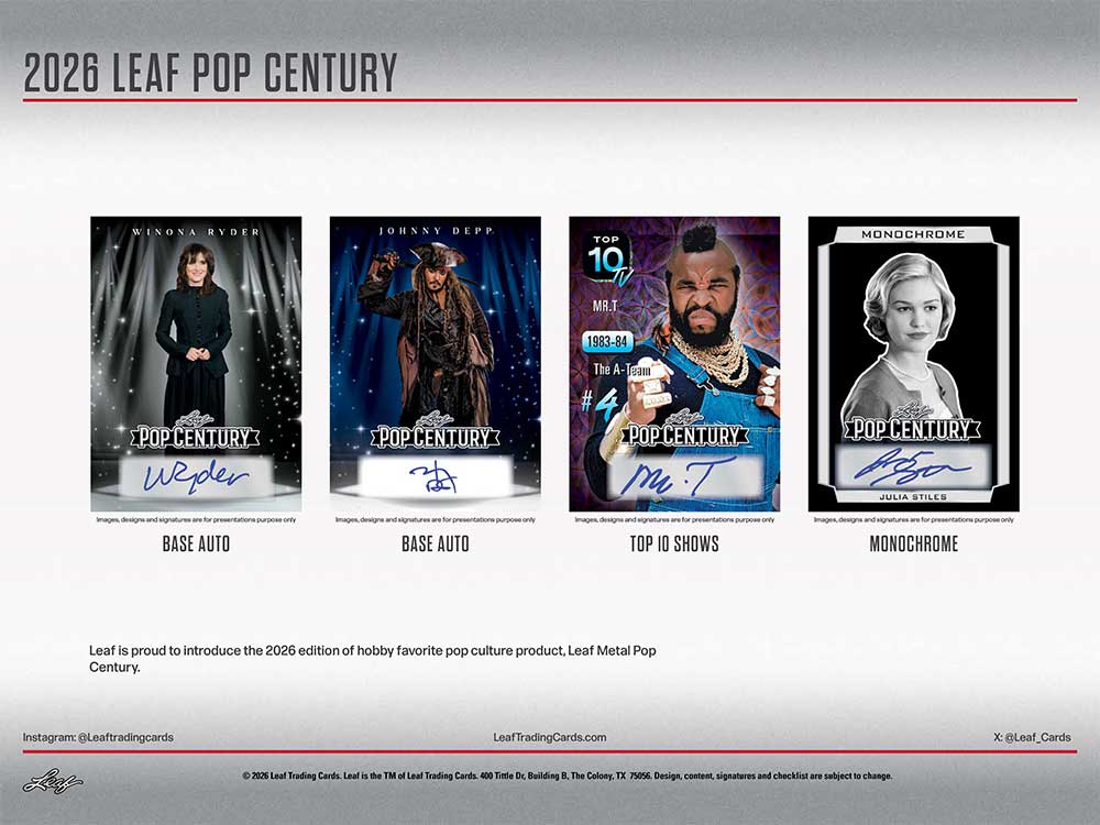 2026 Leaf Pop Century Trading Cards Box 3/27入荷！ ｜カード