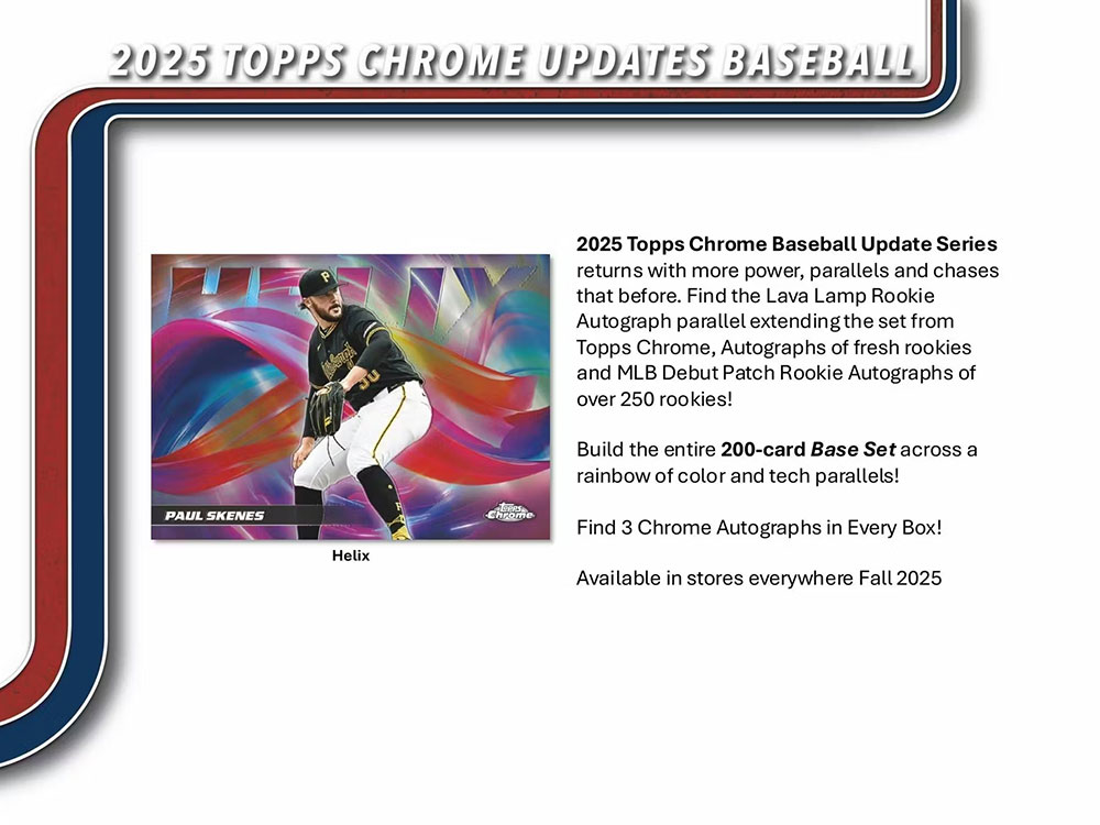 MLB 2025 Topps Chrome Update Series Baseball Jumbo Box 12/16入荷