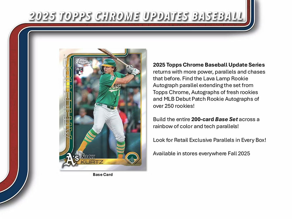 topps chrome mlb update series 未開封box MLB 2025 Topps Chrome Update Series Baseball Value Box 12/18入荷