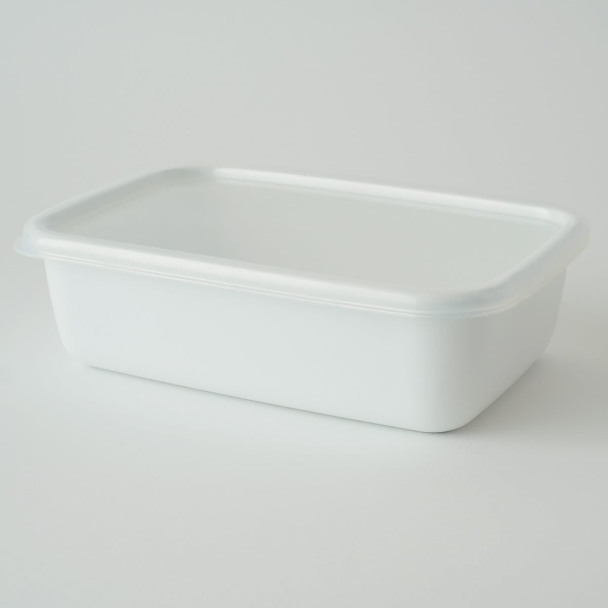 【野田琺瑯】レクタングル深型 L シール蓋付 [1.5L/日本製/保存容器]