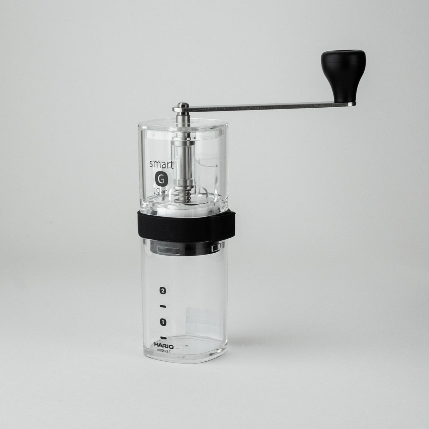 【HARIO】ハリオ コーヒーミル・スマートG 透明 MSGN-2-T [コーヒー豆24g/セラミック製臼/透明]