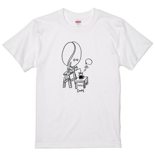 【オリジナルTシャツ】CHIPS GENERAL STORE ドリップ中の珈琲豆 他商品との同梱不可 送料税込440円 [ ロゴＴ/綿100%/シンプル ]