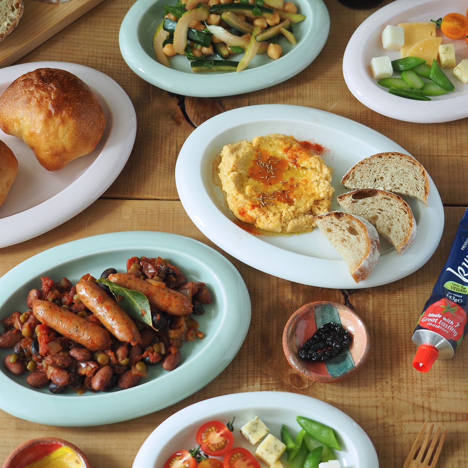 パンとごはんと】ポップな器 オーバルプレート S [日本製/美濃焼