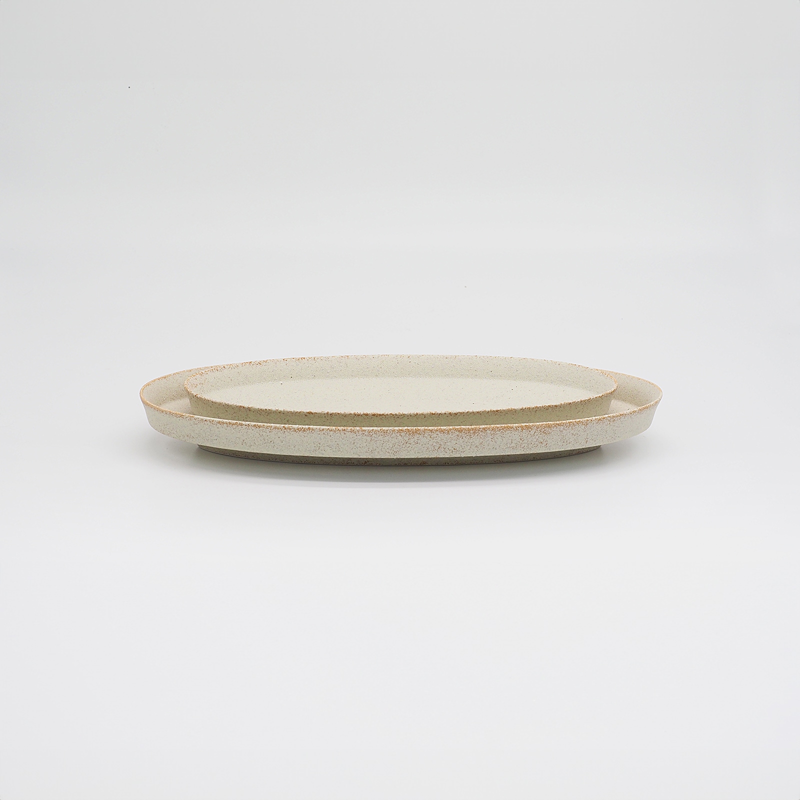 【パンとごはんと...】盛りやすい器 - 長皿 - オーバルプレート M [日本製/美濃焼/管理栄養士/菱沼未央/お店/M067]