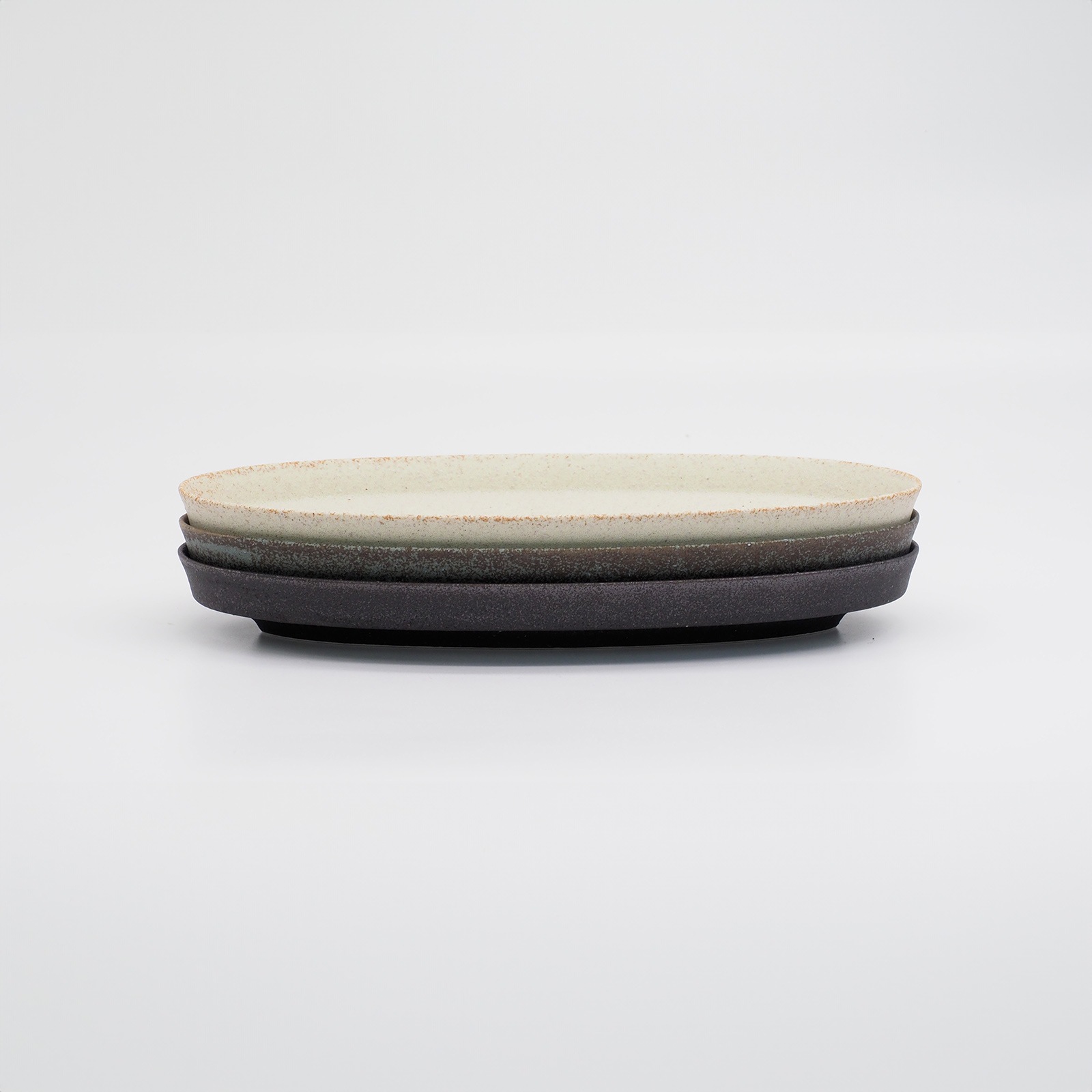 【パンとごはんと...】盛りやすい器 - 長皿 - オーバルプレート M [日本製/美濃焼/管理栄養士/菱沼未央/お店/M067]