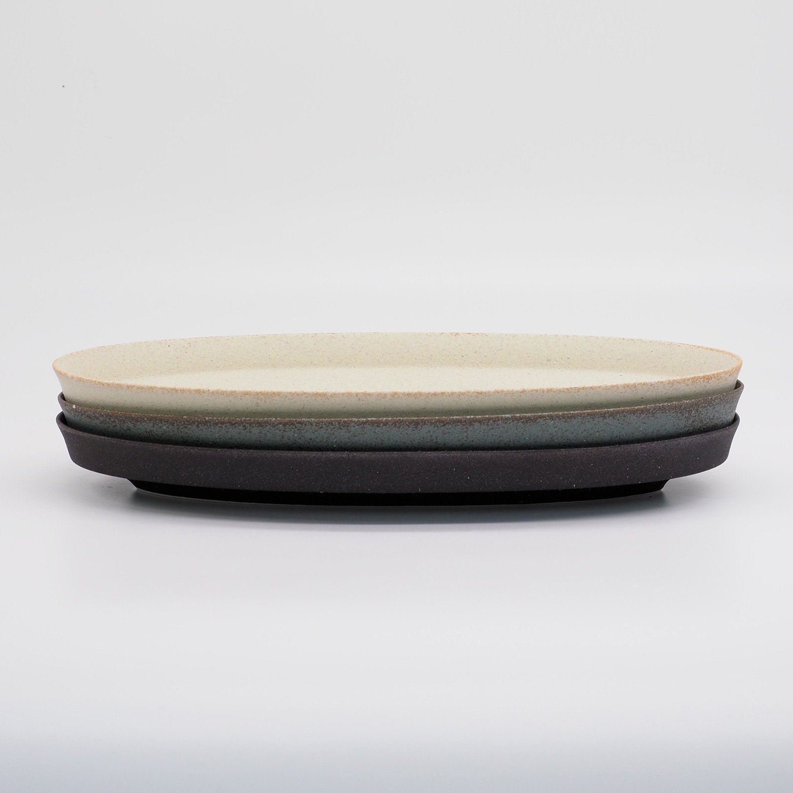 【パンとごはんと...】盛りやすい器 - 長皿 - オーバルプレート Ｌ [日本製/美濃焼/管理栄養士/菱沼未央/お店/M068]
