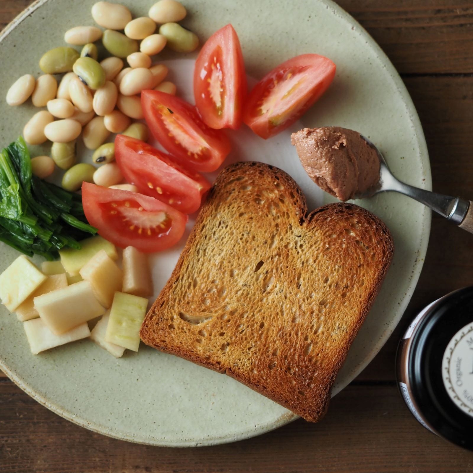 パンとごはんと】まるい縁取りの陶器 プレートL [日本製/美濃焼