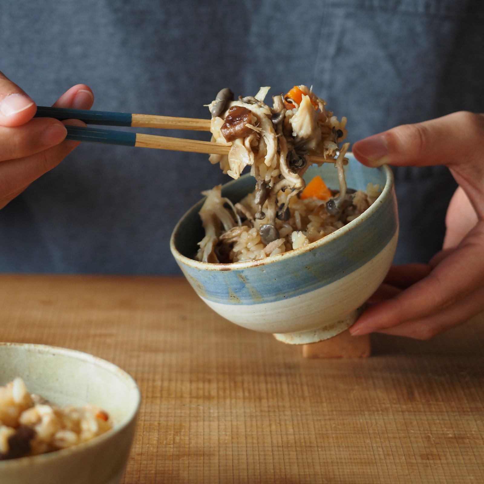 パンとごはんと】まるい縁取りの陶器 ライスボウル（茶碗） [日本製