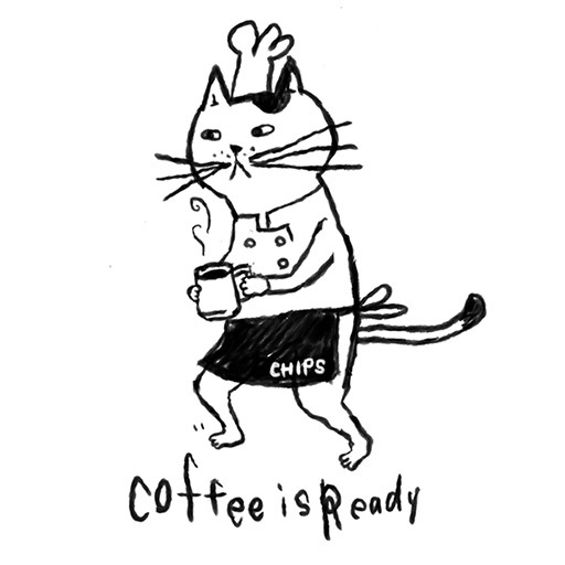 【オリジナルTシャツ】CHIPS GENERAL STORE 猫の給仕頭 他商品との同梱不可 送料税込440円 [ ロゴＴ/綿100%/シンプル ]