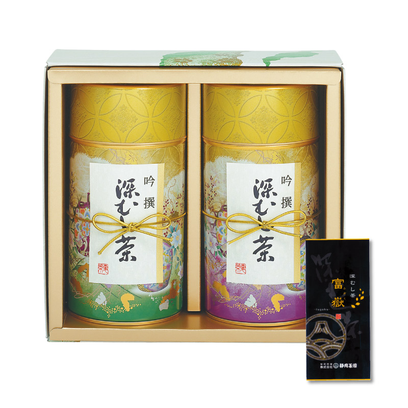 高級お茶ギフト｜化粧缶「富嶽」180g　2本入