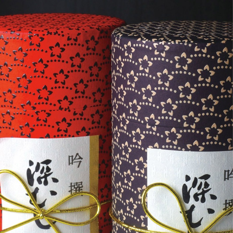 高級お茶ギフト｜印傳缶「極上180g」2本セット（化粧箱入）