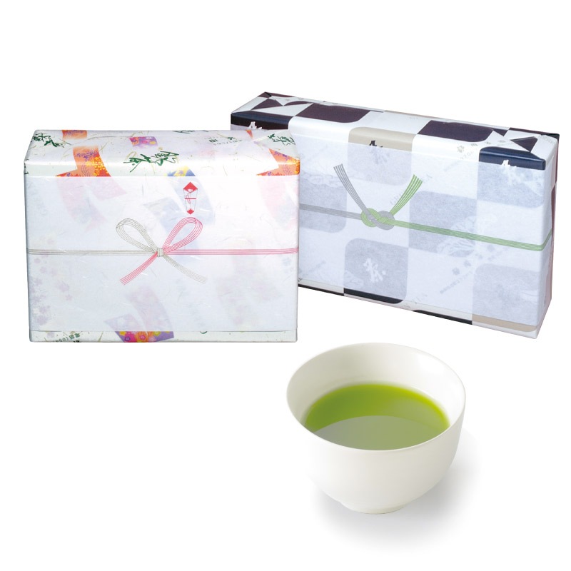 手毬・茶花缶「極上100ｇ」2本セット（化粧箱入）