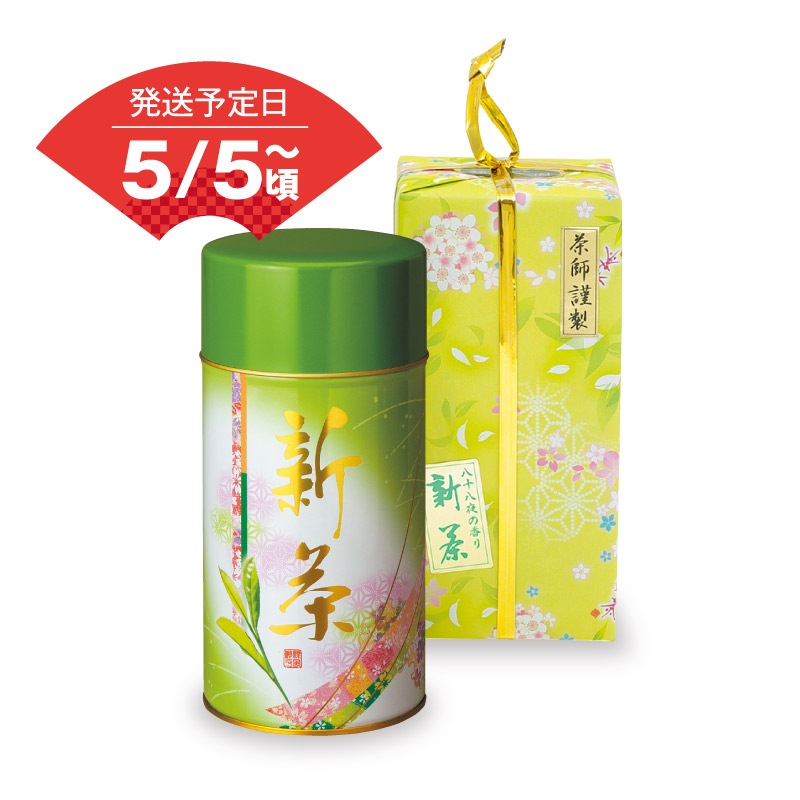 新茶ギフト｜「梅」180mg お茶缶詰め　包装済み