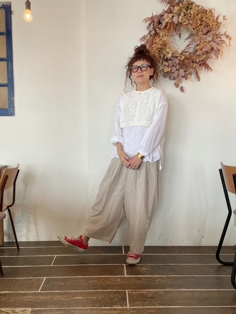 綿麻平織りサルエルパンツ SUN VALLE | BOTTOMS | | CHAHORU