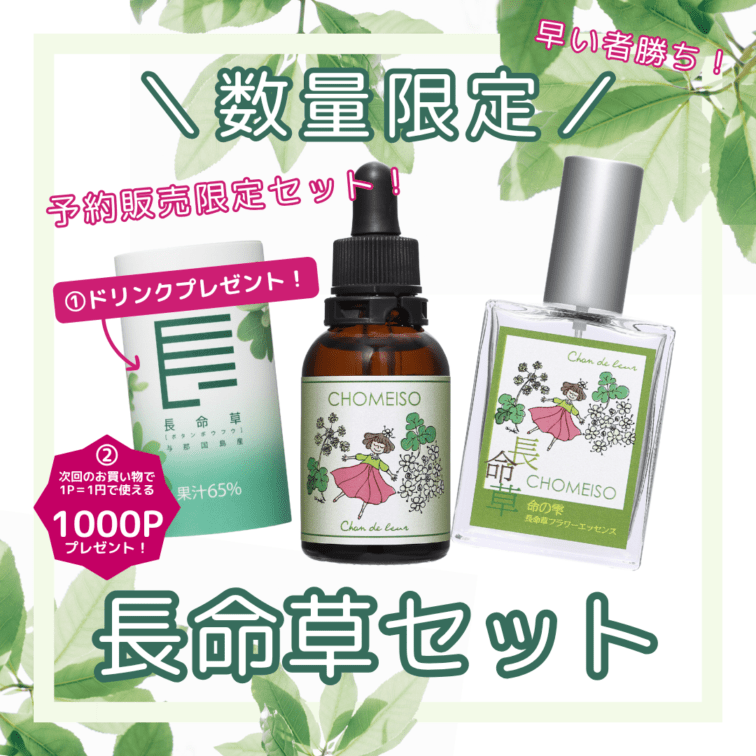 【特別予約販売＊11/22お届け】長命草エッセンス&スプレー&ドリンクセット