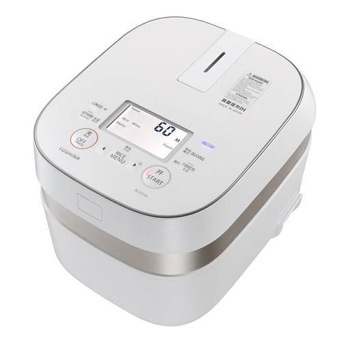 東芝 TOSHIBA 海外向け 炊飯器 【220V】50Hz ツーリストモデル IH 日本製 5.5合炊き 1.0L 備長炭かまど本羽窯 RC-DZ10J-W