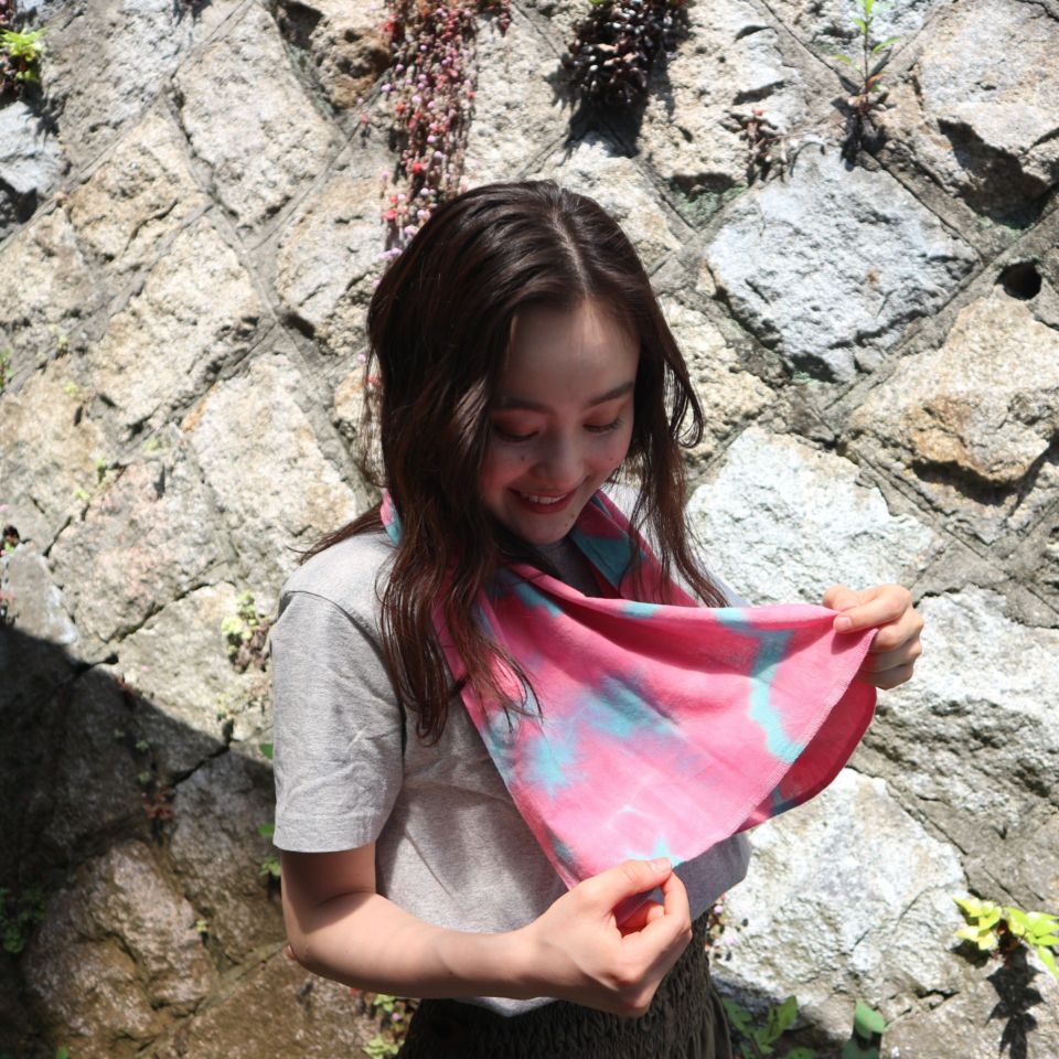 【90cmてぬぐい】スポーツてぬぐい / タイダイ  ピンク