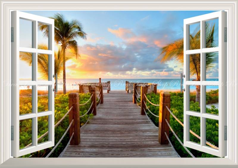 海と女性の油彩画　装飾フレーム付き 75x51.5cm ≪国美協≫南 美穂子、『岬の修道院(南イタリア)』、油彩画、F6号：40