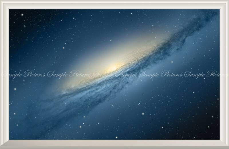 0006　絵画　宇宙　木製　額縁 原画「飛行機雲」※木製額縁入り(18×18㎝フレーム） 水彩・絵画