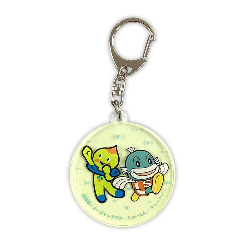 スライムキャラクター アクリルキーホルダー ケース手作りキャビネット付き クリア フィギュア ケース カラビナ付き｜透明 キーホルダー ボール