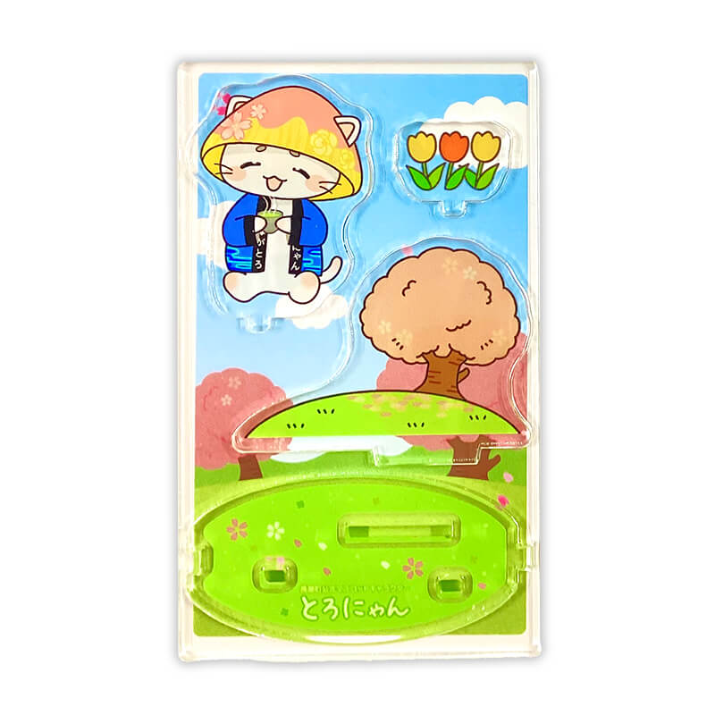 とろにゃんのつながるアクリルスタンド（お花見）