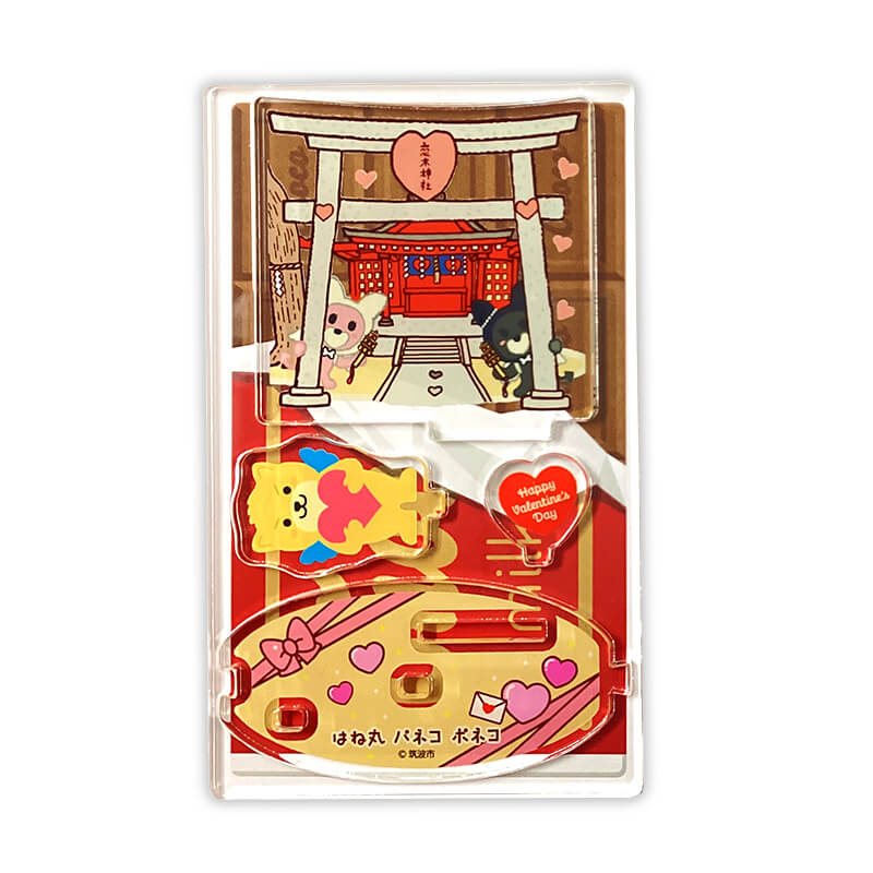 はね丸・パネコ・ポネコのつながるアクリルスタンド(ハッピーバレンタイン)