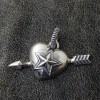 Heart & Sheriff Star ONE Arrow Pendant